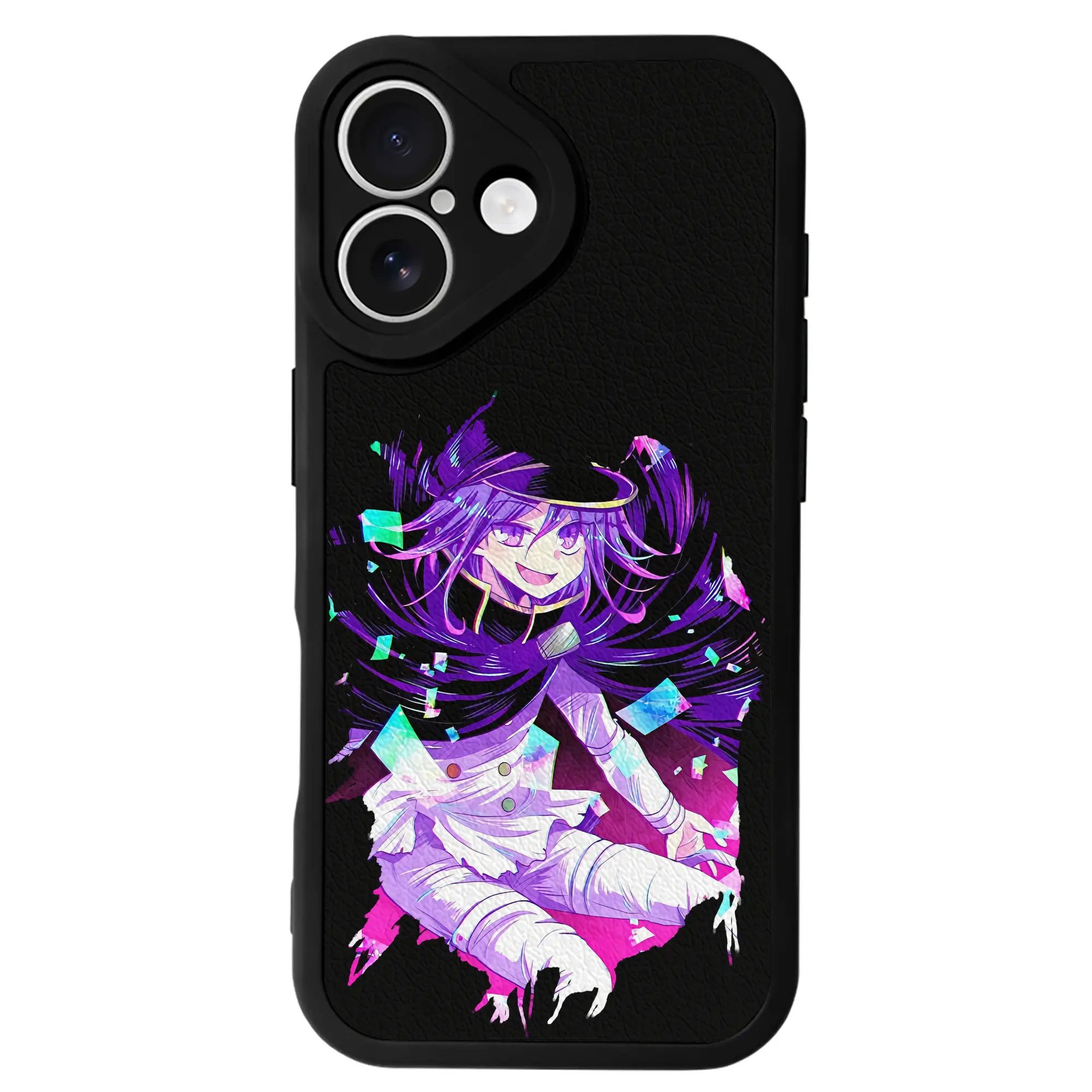 ダンガンロンパ グッズ,王馬小吉 - IPhone 16シリーズ対応 ・ シリコンスマホケース ・ レザー調 ・ 高精度フィット ・ 耐衝撃 ・ ワイヤレス充電対応 ・ 精密カット